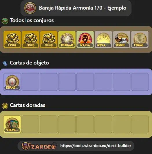 Baraja Rápida Armonía 170 - Ejemplo