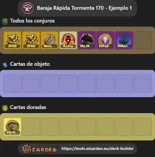 Baraja Rápida Tormenta 170 - Ejemplo 1