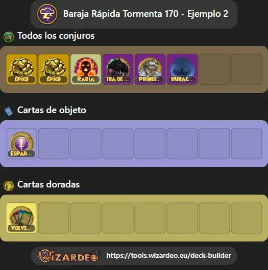 Baraja Rápida Tormenta 170 - Ejemplo 2