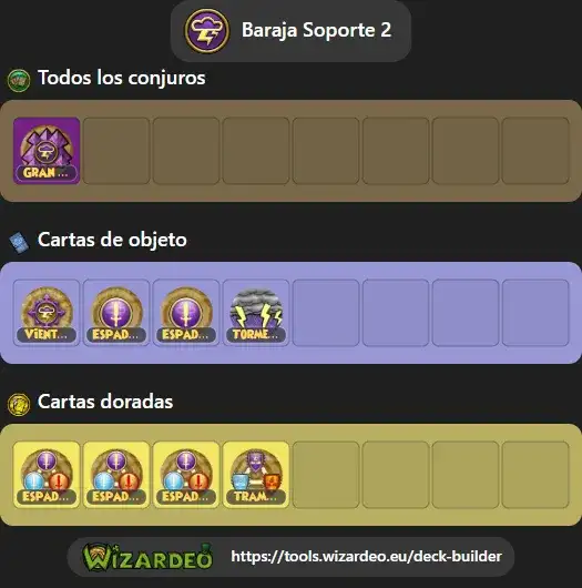 Baraja Soporte 2 Revancha Pendragón Modo Desafío