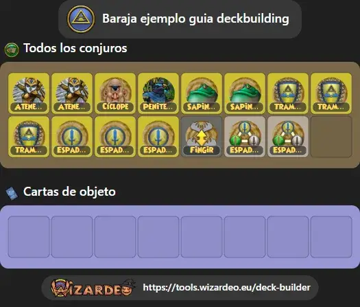 Baraja de ejemplo para la guía de deckbuilding