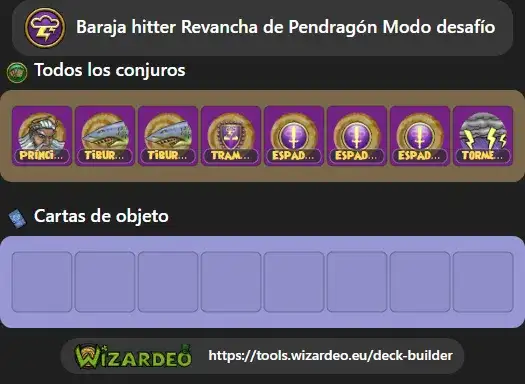 Baraja hitter Revancha de Pendragón Modo desafío