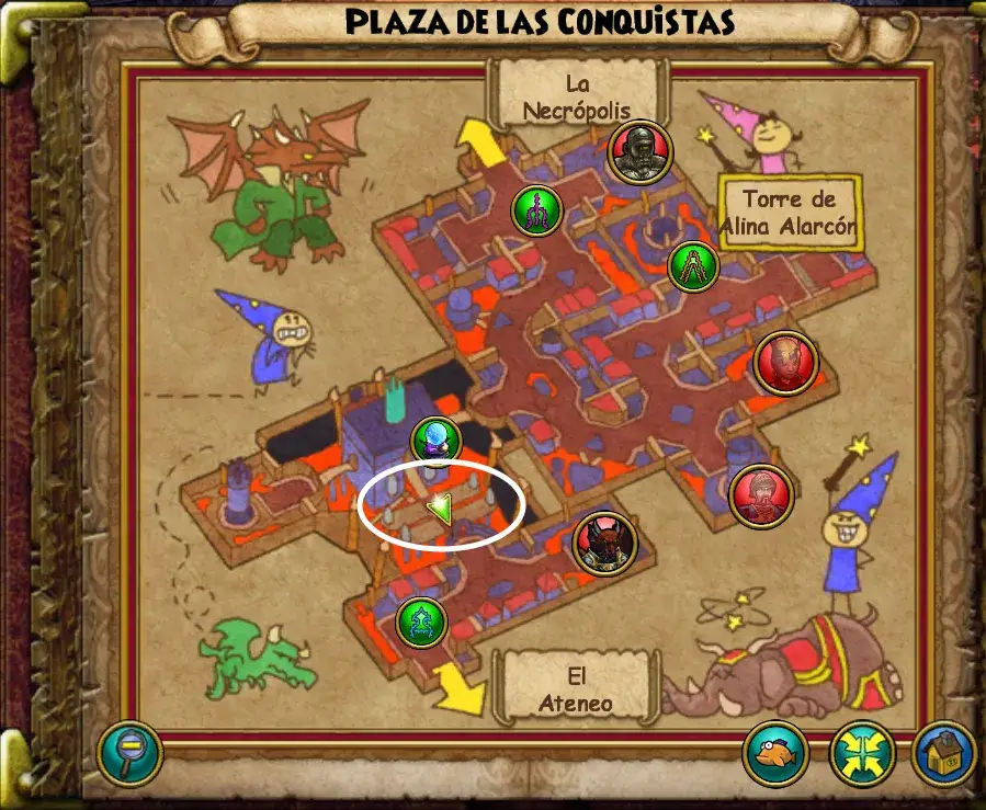 Plaza de las Conquistas - Ubicación de jefes de estatua