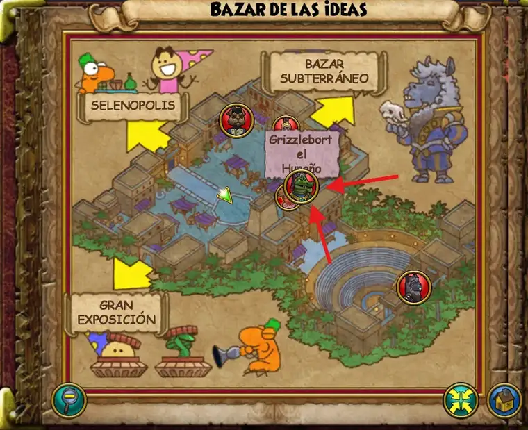 Grizzlebort el Huraño - Ubicación
