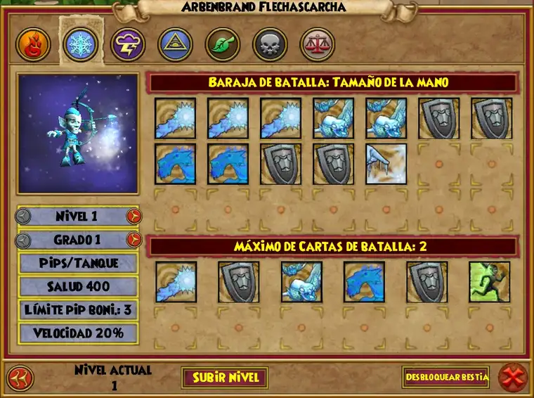 Panel de información de elfo de hielo (Luna de bestias)