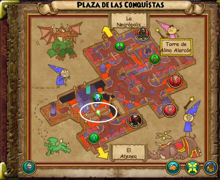 Plaza de las Conquistas - Ubicación de jefes de estatua