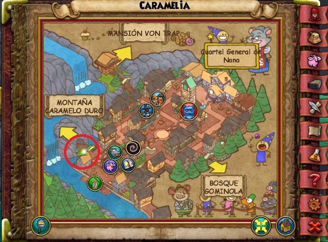 Ubicación de Cabeza de Limón agridulce de Caramelia (ciudad) de Caramelia de Wizard101 para Wizardeo