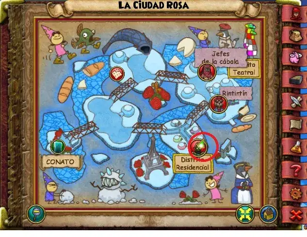 Mapa de localización de cabeza parlante de La Ciudad Rosa (Novus). Pepe Cazatesoros.