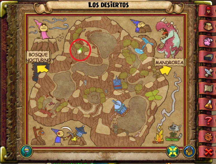 Ubicación de LED Zepelín de Los desiertos de Lemuria de Wizard101 para Wizardeo