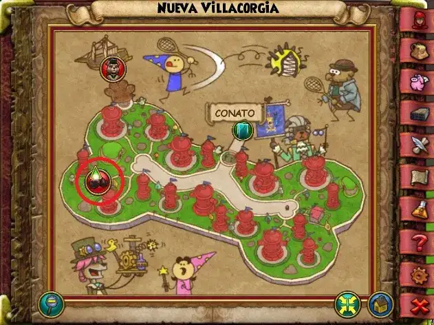 Mapa de localización de sapolino de Nueva Villacorgia (Novus). Eloísa Pimpinela.