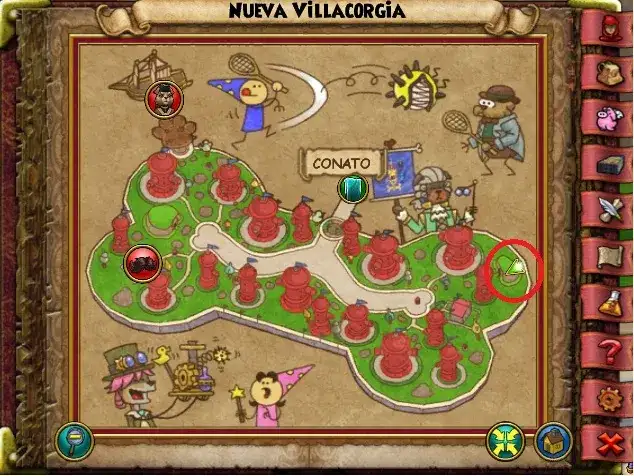 Mapa de localización de cabeza parlante de Nueva Villacorgia (Novus). Pepe Cazatesoros.