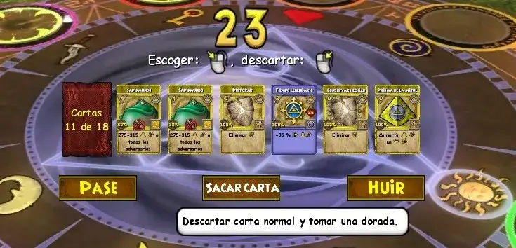 Extraer carta dorada en combate