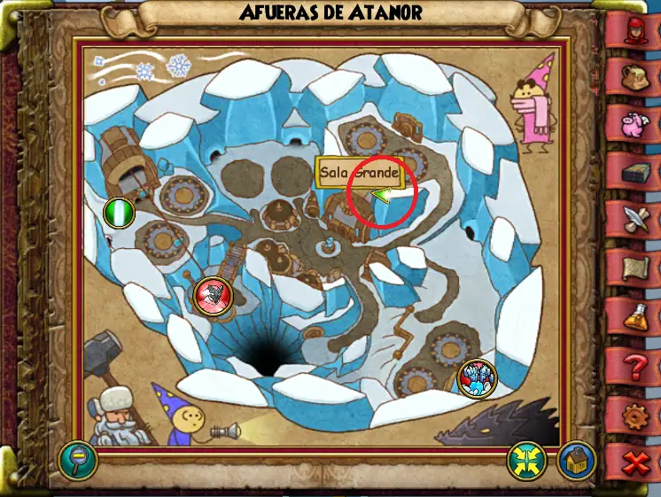 Ubicación de Pez Globo de Afueras de Atanor de Empírea de Wizard101 para Wizardeo