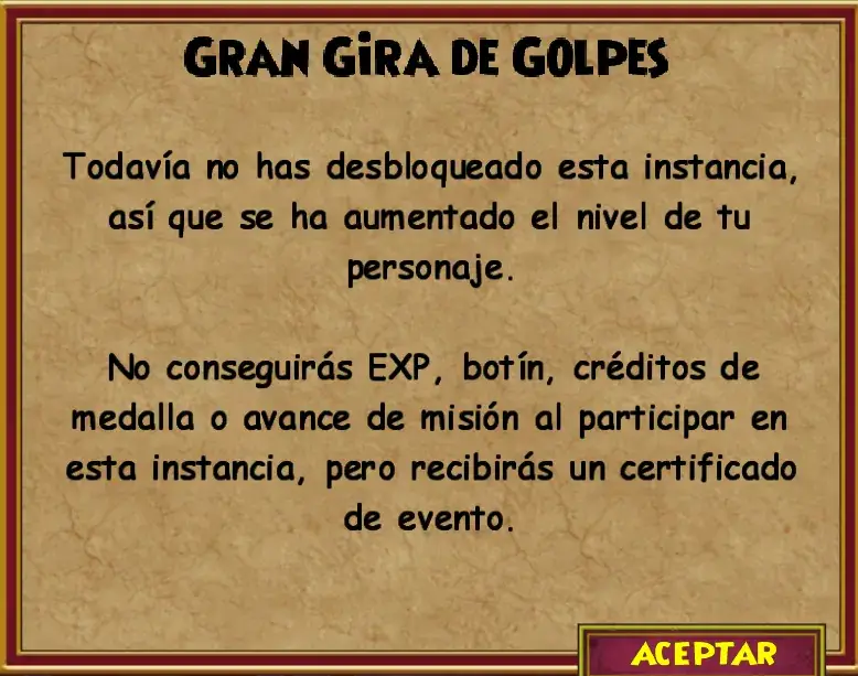 Ajuste de nivel y recompensas.