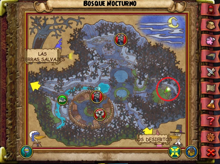 Ubicación de Flor Heroica de Bosque Nocturno de Lemuria de Wizard101 para Wizardeo