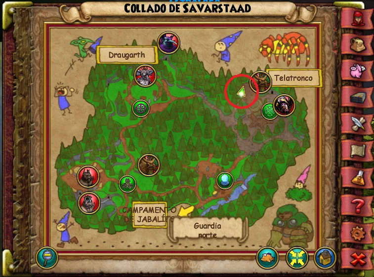 Ubicación del primer Pájaro de Patio de Collado de Savarstaad de Grizzlotopia de Wizard101 para Wizardeo