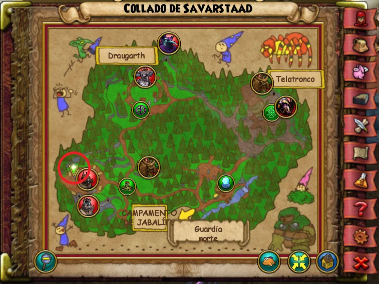 Ubicación del segundo Pájaro de Patio de Collado de Savarstaad de Grizzlotopia de Wizard101 para Wizardeo