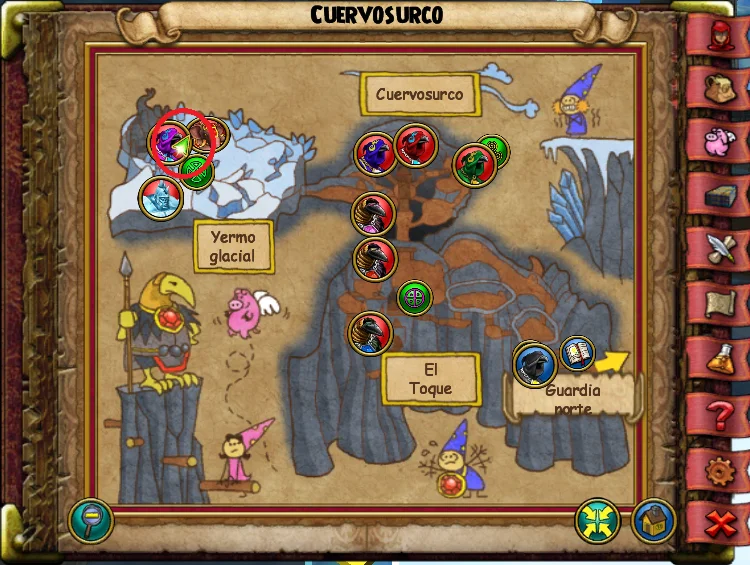 Ubicación del segundo Pájaro de Patio de Cuervosurco de Grizzlotopia de Wizard101 para Wizardeo