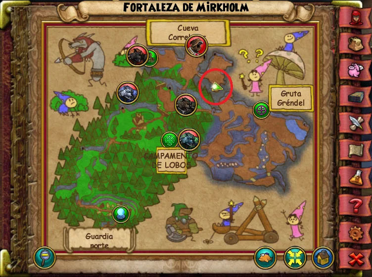 Ubicación del segundo Pájaro de Patio de Fortaleza de Mirkholm de Grizzlotopia de Wizard101 para Wizardeo