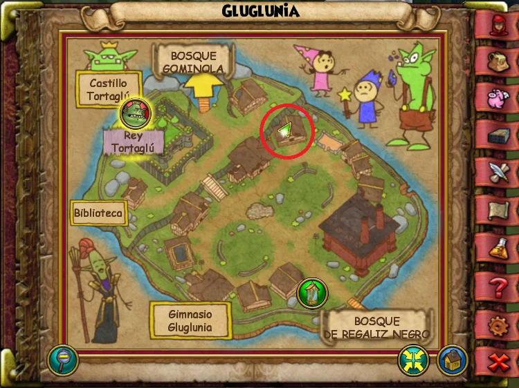 Ubicación de Cabeza de Limón agridulce de Gluglunia de Caramelia de Wizard101 para Wizardeo