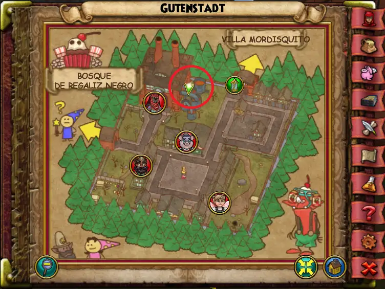 Ubicación de Cabeza de Limón agridulce de Gutenstadt de Caramelia de Wizard101 para Wizardeo