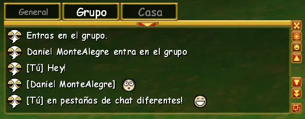 Pestañas en el chat