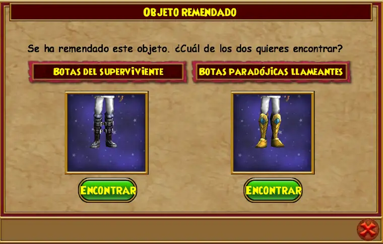 Objeto remendado en interfaz de amigos de Wizard01