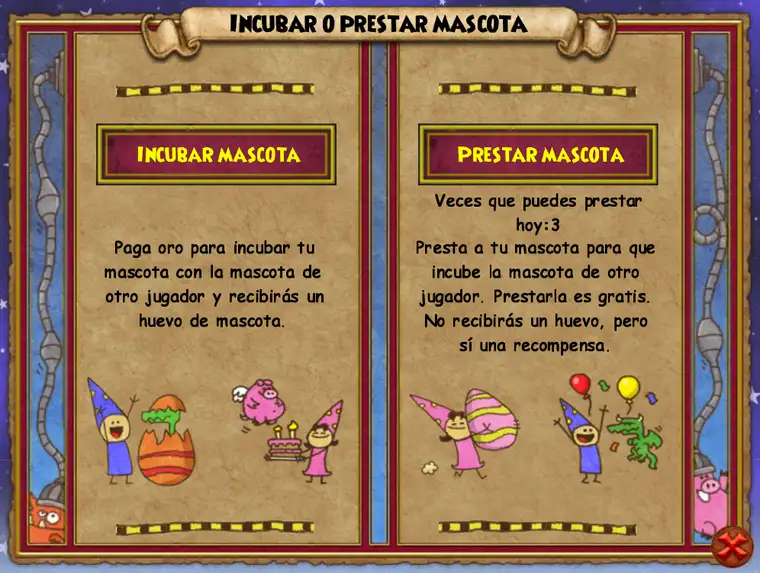 Prestado de mascota e Incubación