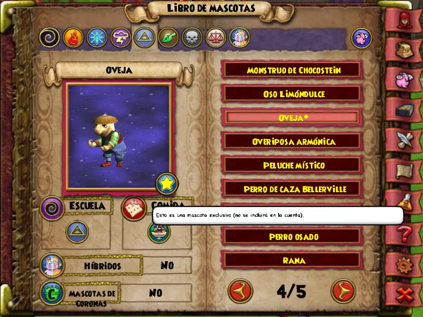 Libro de mascotas con Oveja