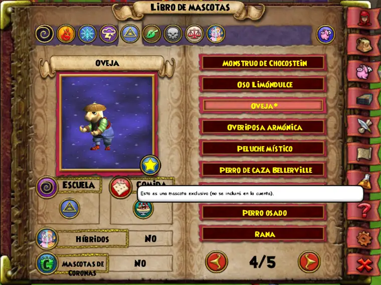 Libro de mascotas con Oveja