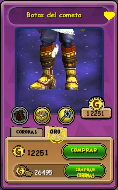 Botas del Cometa (oro)