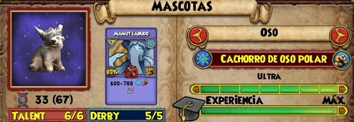 Guía Avanzada de Mascotas - Ejemplo tipo de mascota
