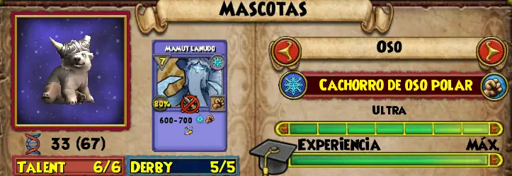 Guía Avanzada de Mascotas - Ejemplo tipo de mascota