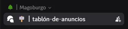 Canal tablón de anuncios en el discord de Wizardeo