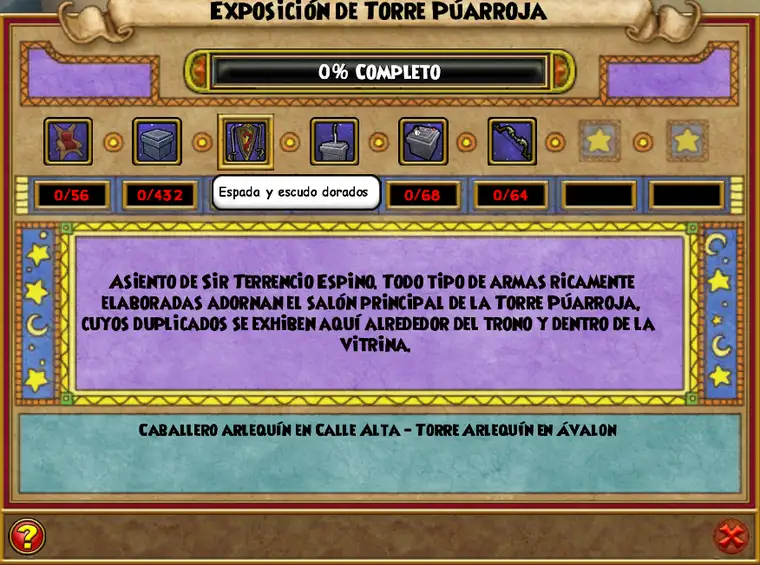 Menú de exposición (ejemplo)