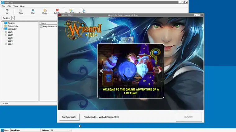 Parcheo de Wizard101 EU dentro de Winlator