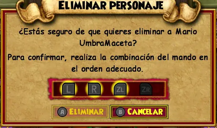Eliminar Personaje en la versión de Nintendo Switch de Wizard101