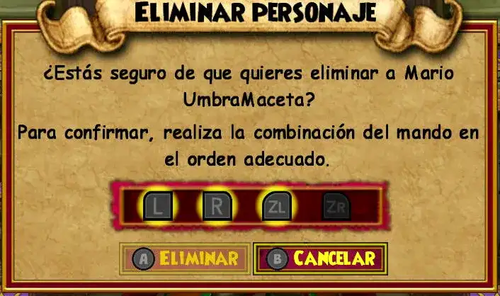 Eliminar Personaje en la versión de Nintendo Switch de Wizard101