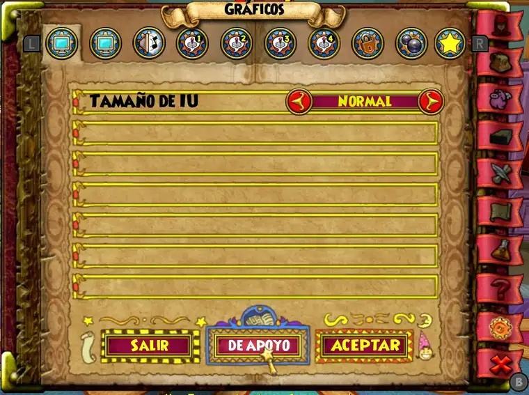 Botón de apoyo en Wizard101 de Nintendo Switch