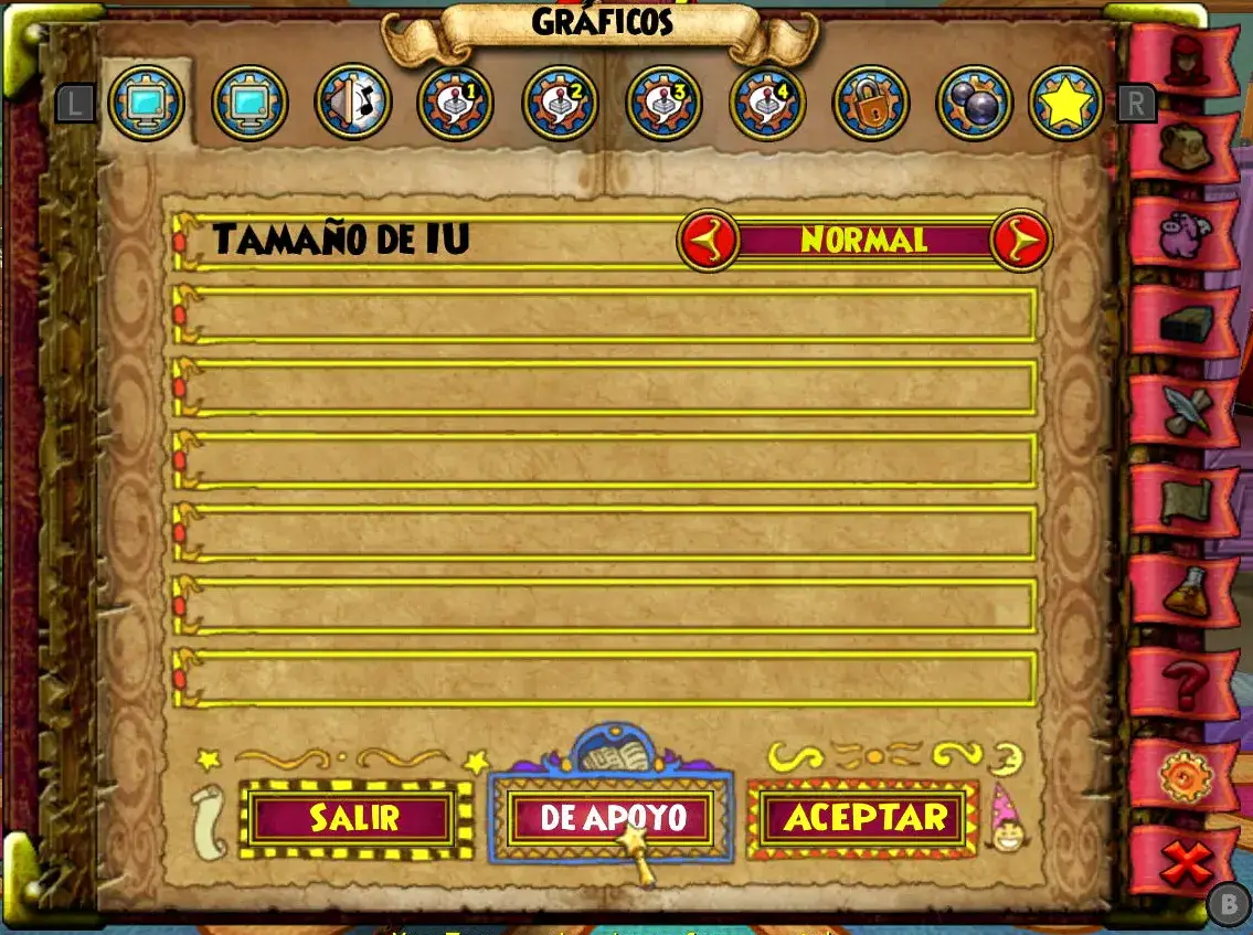 Botón de apoyo en Wizard101 de Nintendo Switch