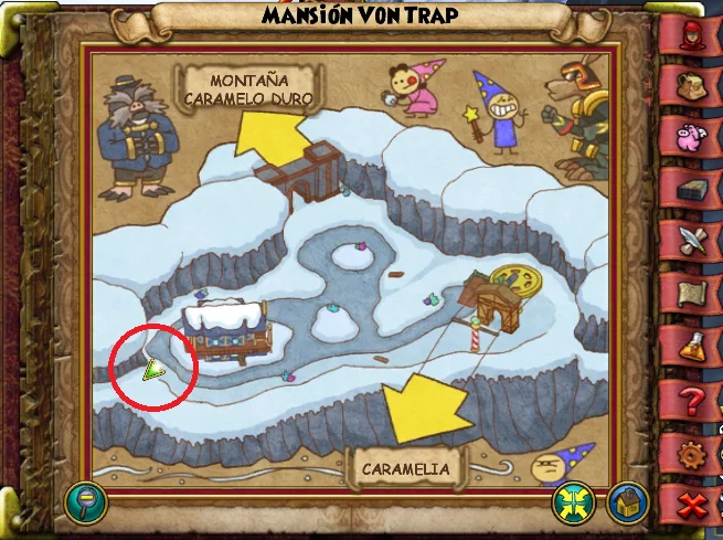 Ubicación de Cabeza de Limón agridulce de Mansión Von Trap de Caramelia de Wizard101 para Wizardeo