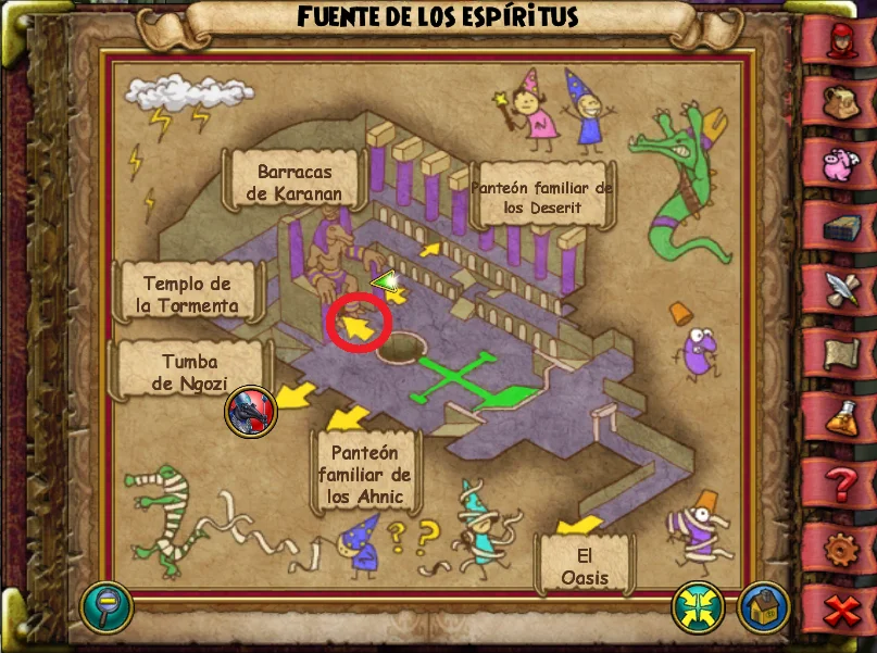 mapa fuente de los espiritus