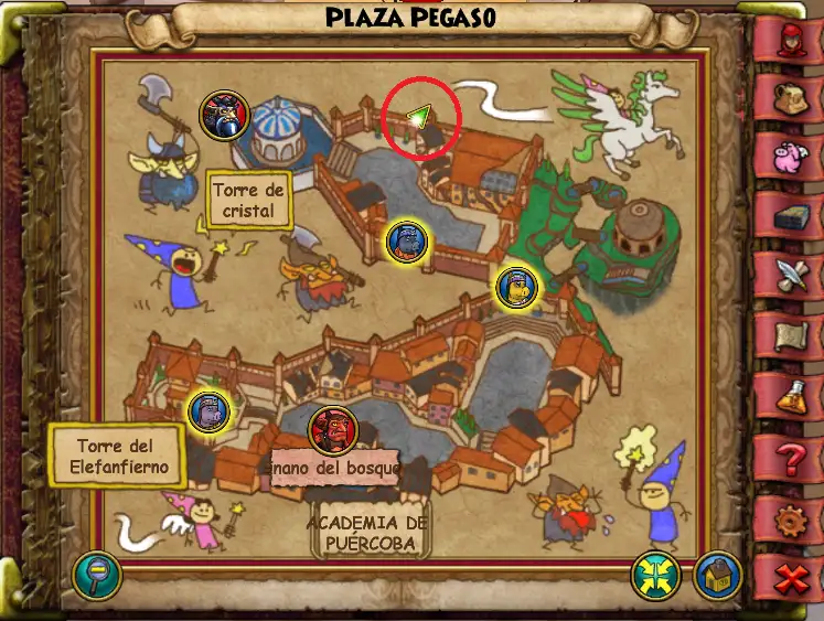 Ubicación de Flores de Pared de Plaza Pegaso para Wizardeo