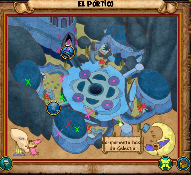 Ubicaciones de ingredientes de Perlas, Algas Marinas y Almejas en el Pórtico de Celestia en Wizard101