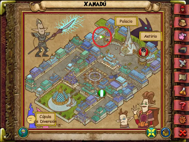 Ubicación de Pez Globo de Xanadú de Empírea de Wizard101 para Wizardeo