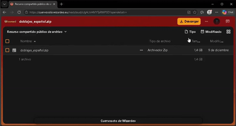 Cómo descargar el archivo .zip de los doblajes españoles